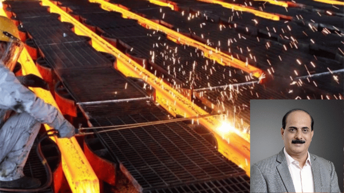 Salah satu pabrik pengolahan baja di Morowali. Insert: Chairman Strategy & Policy Vedanta India sekaligus Senior Global Advisor dss+ Sunil Duggal. Foto: bisnis.com
