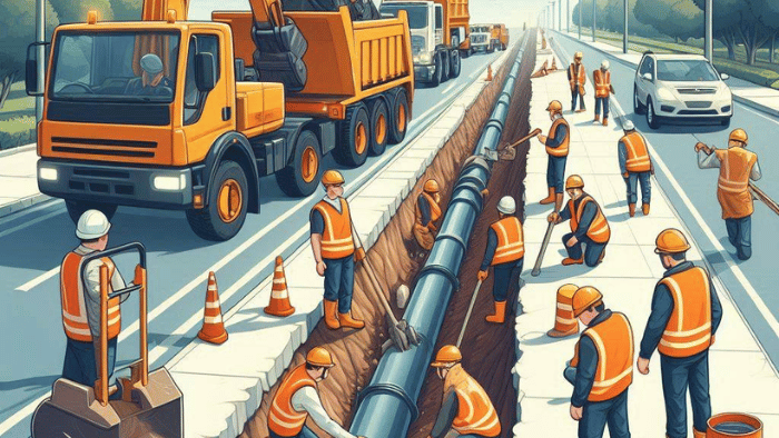 Proyek pemasangan Jaringan Gas Kota (Jargas). Ilustrasi gambar energinews.com