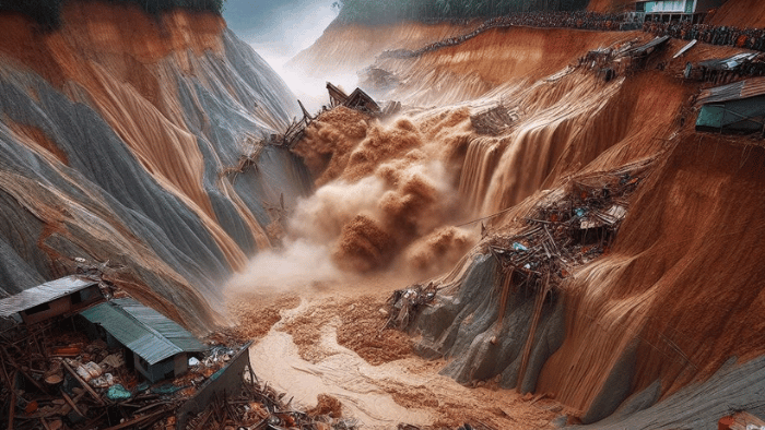 Ilustrasi longsor di daerah pertambangan yang bisa menelan korban jiwa. Foto: energinews.com 