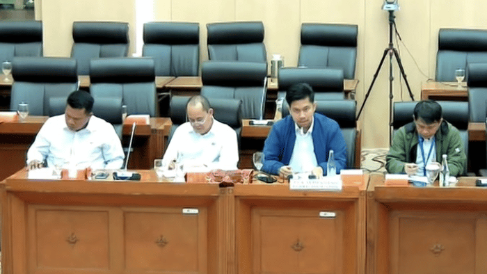 Foto: Direksi PT Kalimantan Ferro Industry (KFI) dalam apat Dengar Pendapat Umum dengan Komisi VII DPR RI. Foto: cnbcindonesia.com